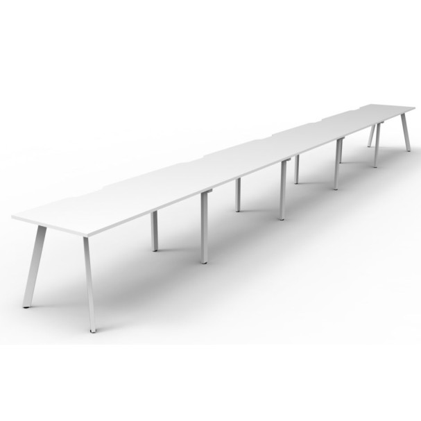 Deluxe Infinity 5 PERSON WORKSTATION Eternity Leg Single-Sided No Screen