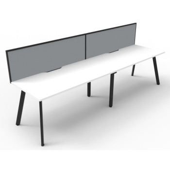 Deluxe Infinity 2 PERSON WORKSTATION Eternity Leg Single-Sided With Screen