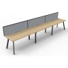 Deluxe Infinity 3 PERSON WORKSTATION Eternity Leg Single-Sided With Screen