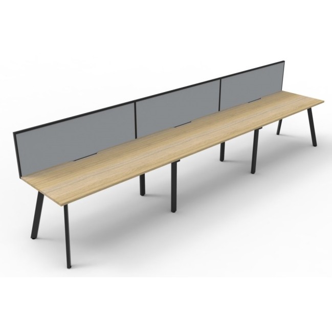 Deluxe Infinity 3 PERSON WORKSTATION Eternity Leg Single-Sided With Screen