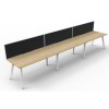 Deluxe Infinity 3 PERSON WORKSTATION Eternity Leg Single-Sided With Screen