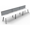 Deluxe Infinity 3 PERSON WORKSTATION Eternity Leg Single-Sided With Screen