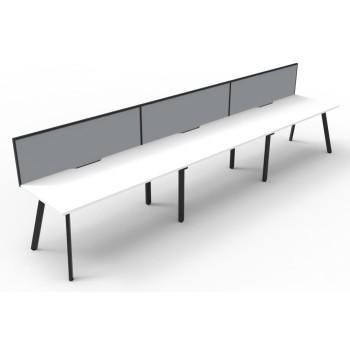 Deluxe Infinity 3 PERSON WORKSTATION Eternity Leg Single-Sided With Screen