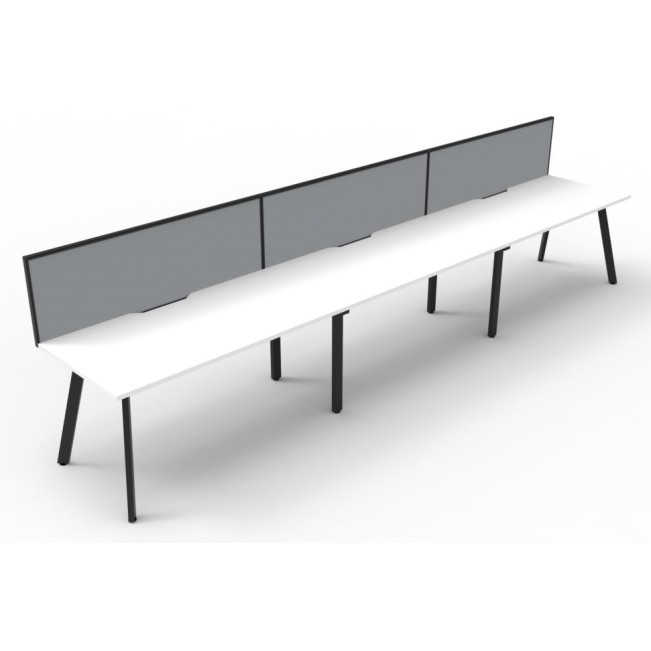 Deluxe Infinity 3 PERSON WORKSTATION Eternity Leg Single-Sided With Screen