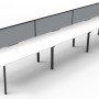 Deluxe Infinity 3 PERSON WORKSTATION Eternity Leg Single-Sided With Screen