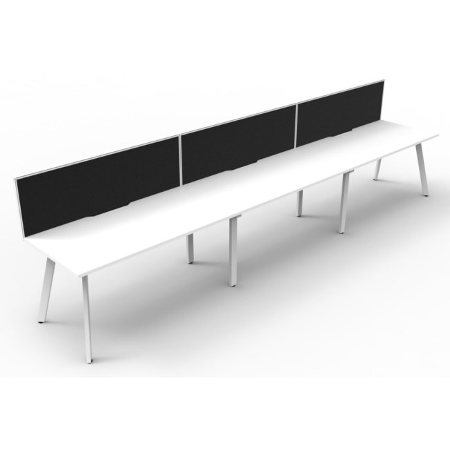 Deluxe Infinity 3 PERSON WORKSTATION Eternity Leg Single-Sided With Screen