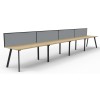 Deluxe Infinity 4 PERSON WORKSTATION Eternity Leg Single-Sided With Screen