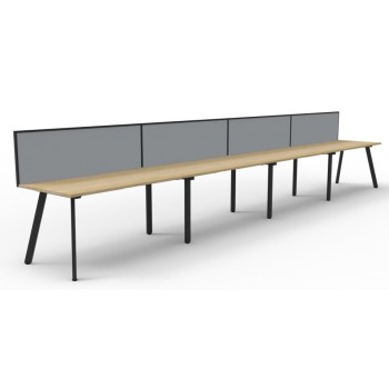 Deluxe Infinity 4 PERSON WORKSTATION Eternity Leg Single-Sided With Screen