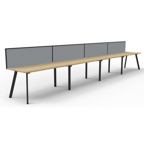 Deluxe Infinity 4 PERSON WORKSTATION Eternity Leg Single-Sided With Screen