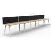 Deluxe Infinity 4 PERSON WORKSTATION Eternity Leg Single-Sided With Screen
