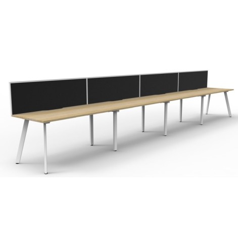 Deluxe Infinity 4 PERSON WORKSTATION Eternity Leg Single-Sided With Screen