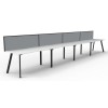 Deluxe Infinity 4 PERSON WORKSTATION Eternity Leg Single-Sided With Screen