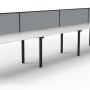 Deluxe Infinity 4 PERSON WORKSTATION Eternity Leg Single-Sided With Screen
