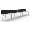 Deluxe Infinity 4 PERSON WORKSTATION Eternity Leg Single-Sided With Screen
