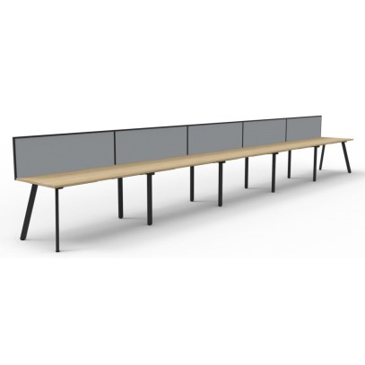 Deluxe Infinity 5 PERSON WORKSTATION Eternity Leg Single-Sided With Screen