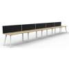 Deluxe Infinity 5 PERSON WORKSTATION Eternity Leg Single-Sided With Screen