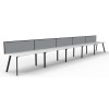 Deluxe Infinity 5 PERSON WORKSTATION Eternity Leg Single-Sided With Screen