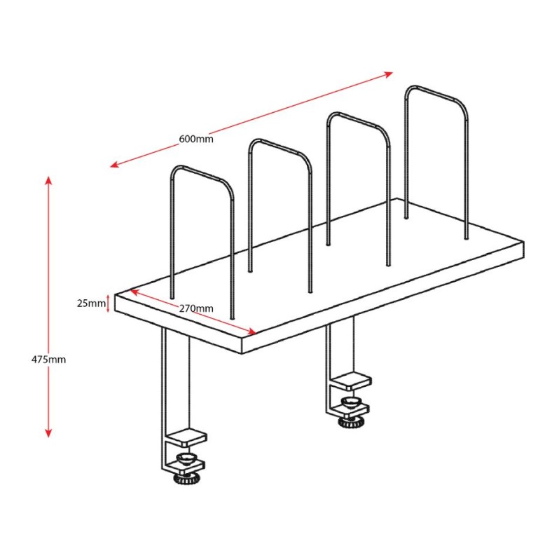 Deluxe Infinity Clamp Mounted Desk Shelf