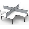 Deluxe Infinity 4 PERSON CORNER WORKSTATION Profile Leg  
