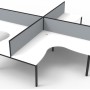 Deluxe Infinity 4 PERSON CORNER WORKSTATION Profile Leg  