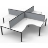 Deluxe Infinity 4 PERSON CORNER WORKSTATION Profile Leg  