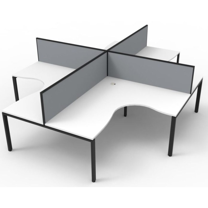 Deluxe Infinity 4 PERSON CORNER WORKSTATION Profile Leg  