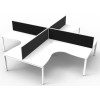 Deluxe Infinity 4 PERSON CORNER WORKSTATION Profile Leg  