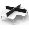 Deluxe Infinity 4 PERSON CORNER WORKSTATION Profile Leg  