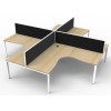 Deluxe Infinity 4 PERSON CORNER WORKSTATION Profile Leg  