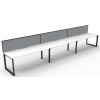 Deluxe Infinity 3 PERSON WORKSTATION Loop Leg Single-Sided With Screen