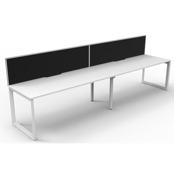 Deluxe Infinity 2 PERSON WORKSTATION Loop Leg Single-Sided With Screen
