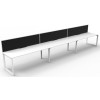 Deluxe Infinity 3 PERSON WORKSTATION Loop Leg Single-Sided With Screen