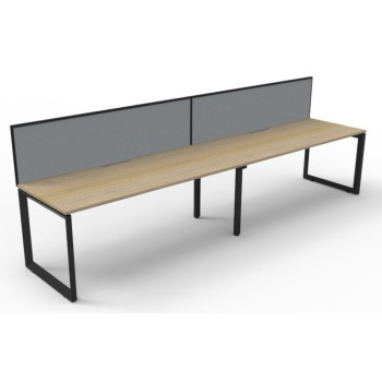 Deluxe Infinity 2 PERSON WORKSTATION Loop Leg Single-Sided With Screen