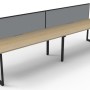 Deluxe Infinity 2 PERSON WORKSTATION Loop Leg Single-Sided With Screen