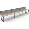 Deluxe Infinity 3 PERSON WORKSTATION Loop Leg Single-Sided With Screen
