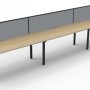 Deluxe Infinity 3 PERSON WORKSTATION Loop Leg Single-Sided With Screen
