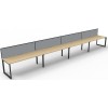 Deluxe Infinity 4 PERSON WORKSTATION Loop Leg Single-Sided With Screen