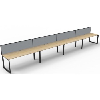 Deluxe Infinity 4 PERSON WORKSTATION Loop Leg Single-Sided With Screen