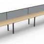 Deluxe Infinity 4 PERSON WORKSTATION Loop Leg Single-Sided With Screen