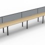 Deluxe Infinity 5 PERSON WORKSTATION Loop Leg Single-Sided With Screen
