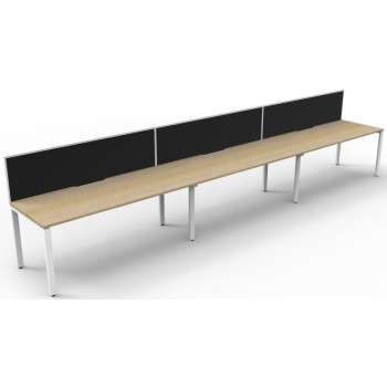 Deluxe Infinity 3 PERSON WORKSTATION Profile Leg Single-Sided With Screen