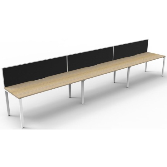 Deluxe Infinity 3 PERSON WORKSTATION Profile Leg Single-Sided With Screen