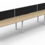 Deluxe Infinity 3 PERSON WORKSTATION Profile Leg Single-Sided With Screen