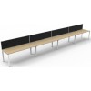 Deluxe Infinity 4 PERSON WORKSTATION Profile Leg Single-Sided With Screen