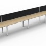 Deluxe Infinity 5 PERSON WORKSTATION Profile Leg Single-Sided With Screen