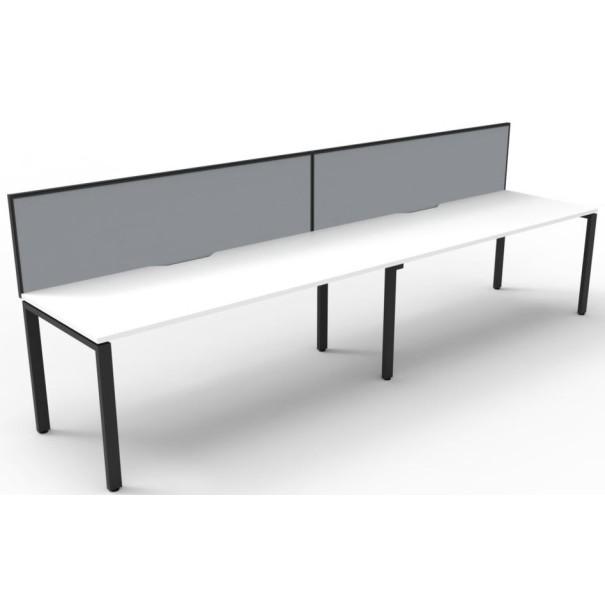Deluxe Infinity 2 PERSON WORKSTATION Profile Leg Single-Sided With Screen