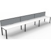 Deluxe Infinity 3 PERSON WORKSTATION Profile Leg Single-Sided With Screen