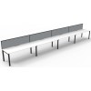 Deluxe Infinity 4 PERSON WORKSTATION Profile Leg Single-Sided With Screen