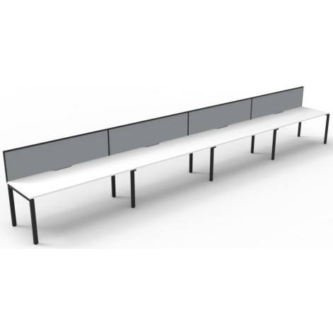 Deluxe Infinity 4 PERSON WORKSTATION Profile Leg Single-Sided With Screen