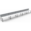 Deluxe Infinity 5 PERSON WORKSTATION Profile Leg Single-Sided With Screen
